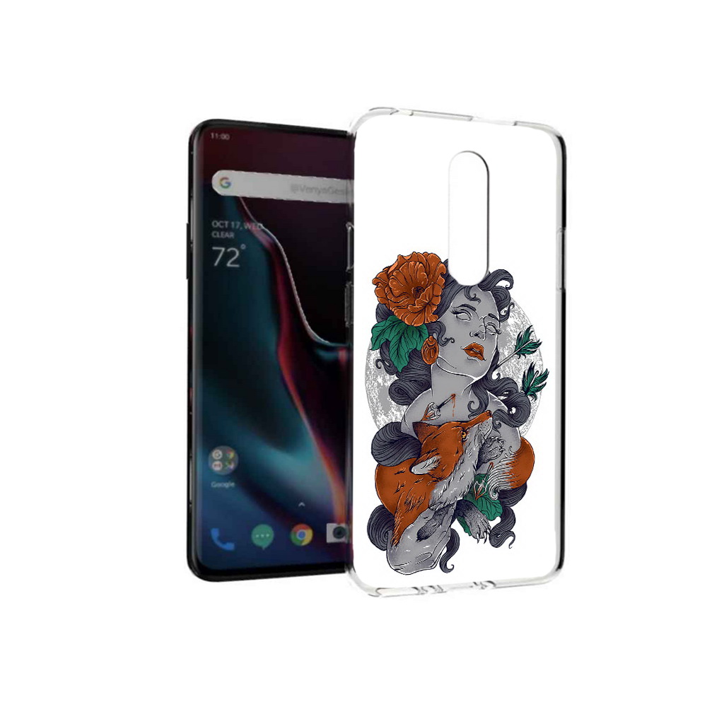 

Чехол MyPads Tocco для OnePlus 7 Pro темная девушка с лисой (PT139735.130.639), Прозрачный, Tocco