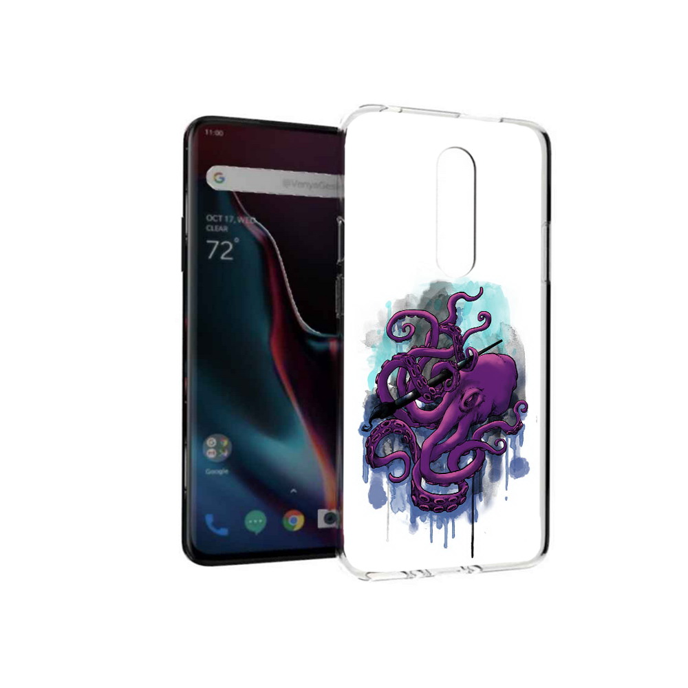 

Чехол MyPads Tocco для OnePlus 7 Pro фиолетовый осьминог (PT139735.130.658), Прозрачный, Tocco