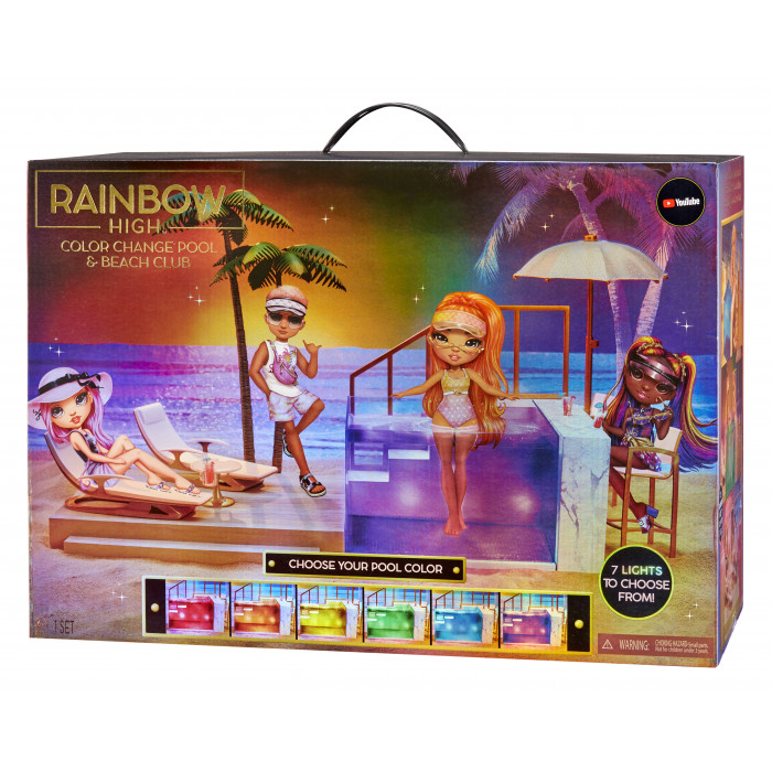 фото Игровой набор rainbow high color change pool & beach