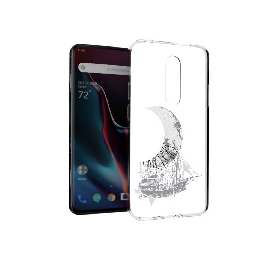 

Чехол MyPads Tocco для OnePlus 7 Pro черно белый корабль полумесяц (PT139735.130.684), Прозрачный, Tocco