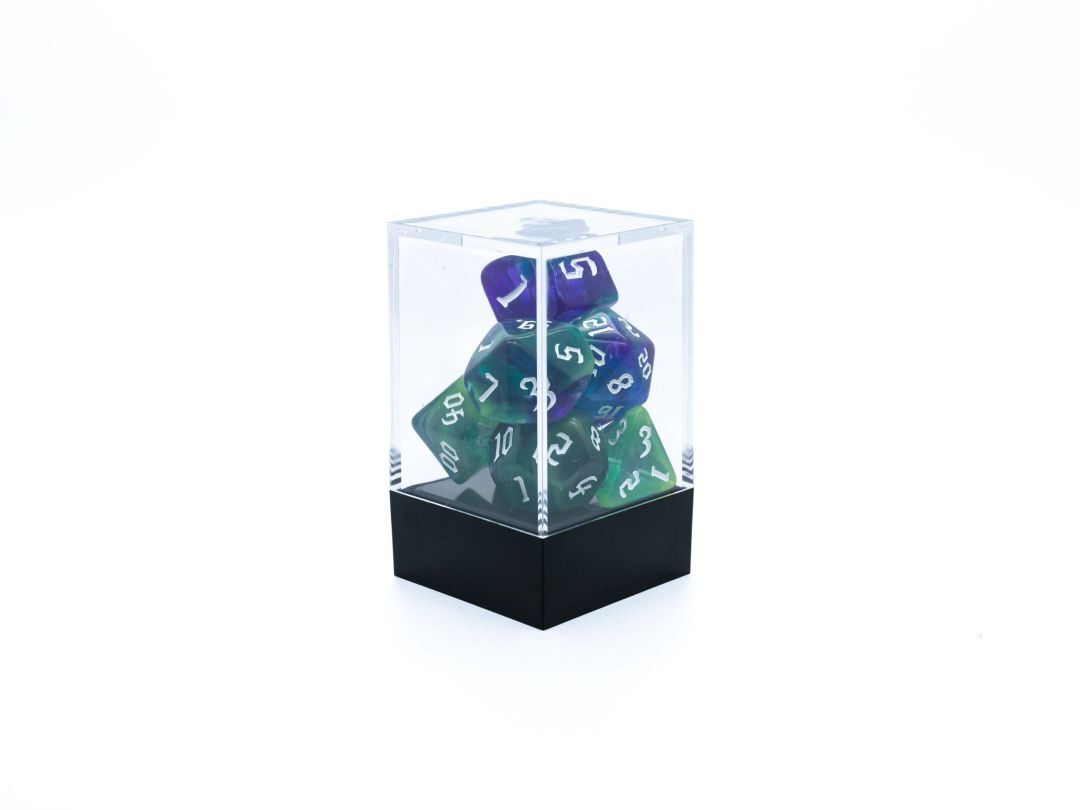 Набор кубиков для D&D, Dungeons and Dragons, ДнД, Pathfinder многоцветные сине-зелёные декор для творчества металл кружочки зелёные набор 2000 шт 0 2х0 2 см