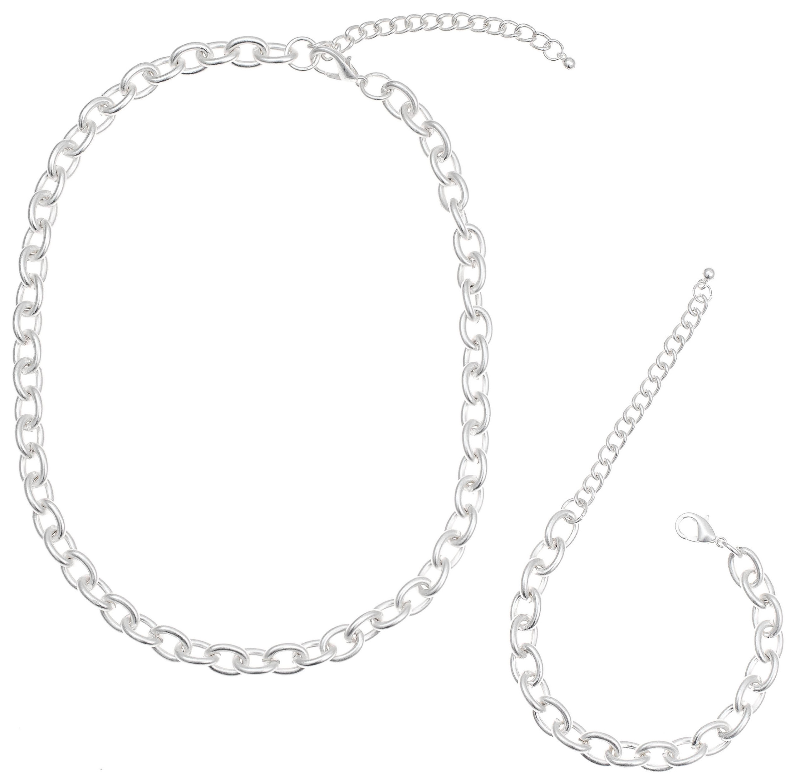 

Комплект (цепочка+браслет) из ювелирного сплава без вставки WowMan Jewelry WM10076SW, WM10076SW