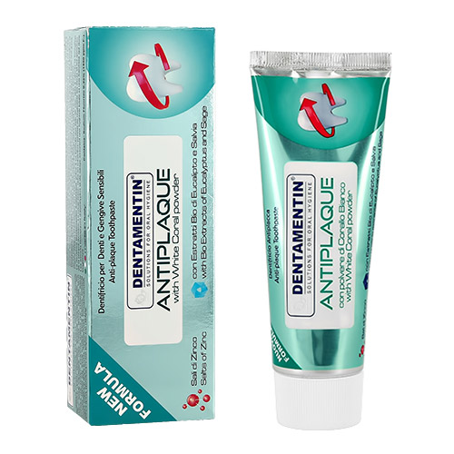 фото Паста зубная dentamentin против зубного камня с экстрактом белого коралла 75 мл