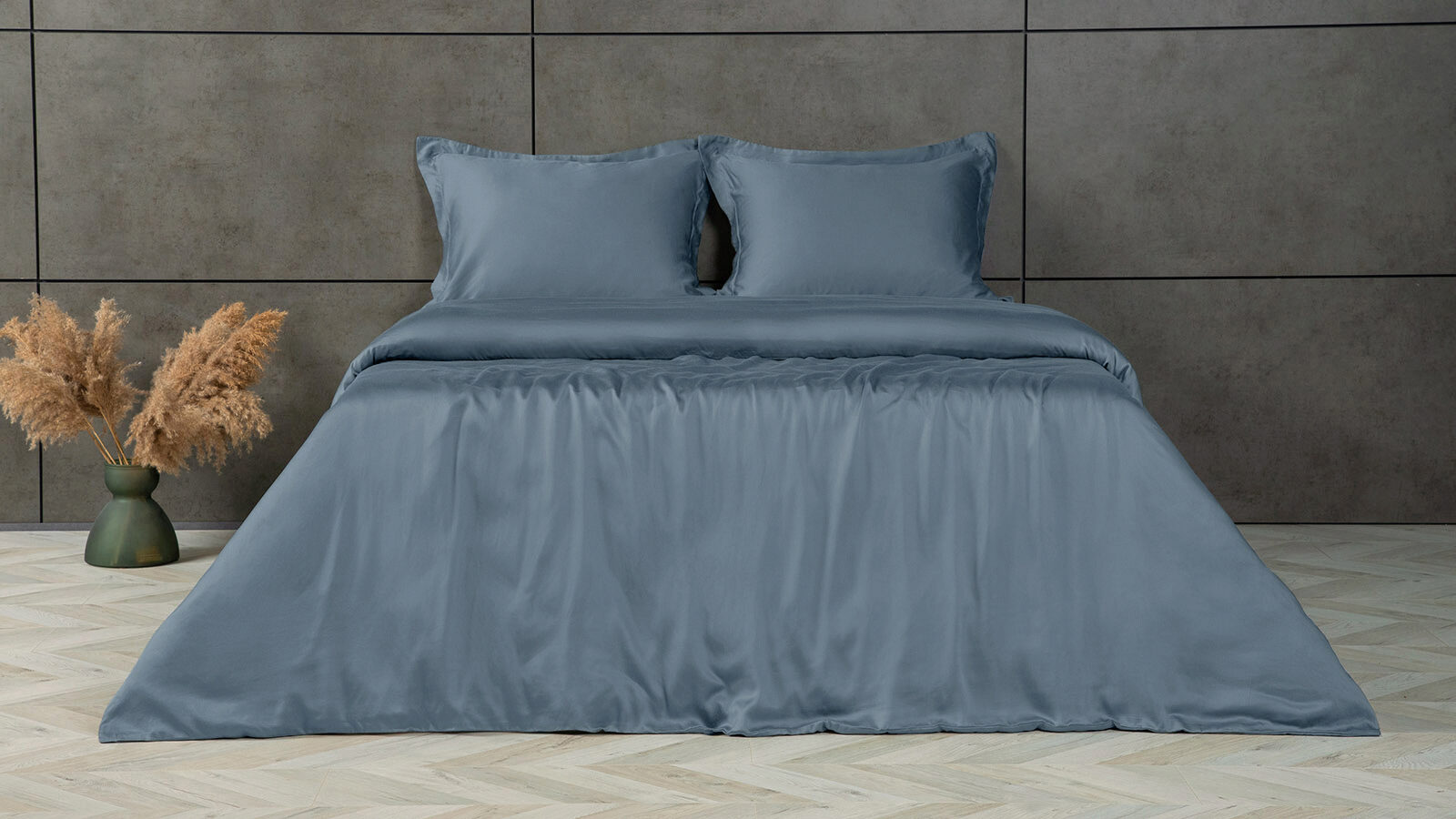 Комплект постельного белья Solid Tencel, цвет Синий металлик 200x220 см