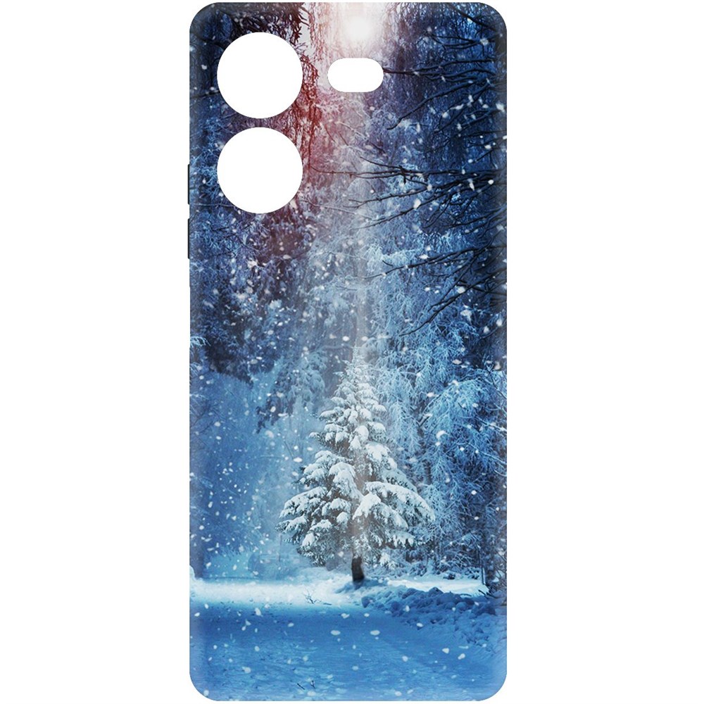 

Чехол-накладка Krutoff Soft Case Лесная ель для Tecno Pova 5 черный