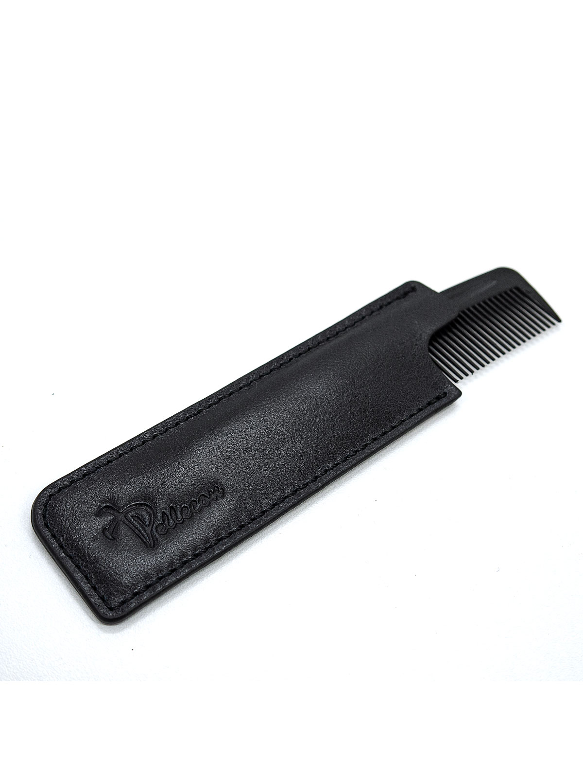 Расческа Пеллекон в чехле из натуральной кожи 113-721-1 цвет черный цепочка для сумки пластиковая 17 × 23 мм 120 см цвет бежевый