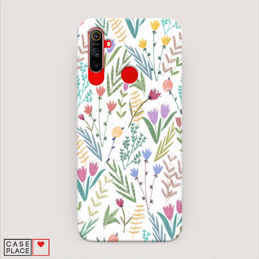

Пластиковый чехол "Полевые цветы рисунок" на Realme C3, 253020-6