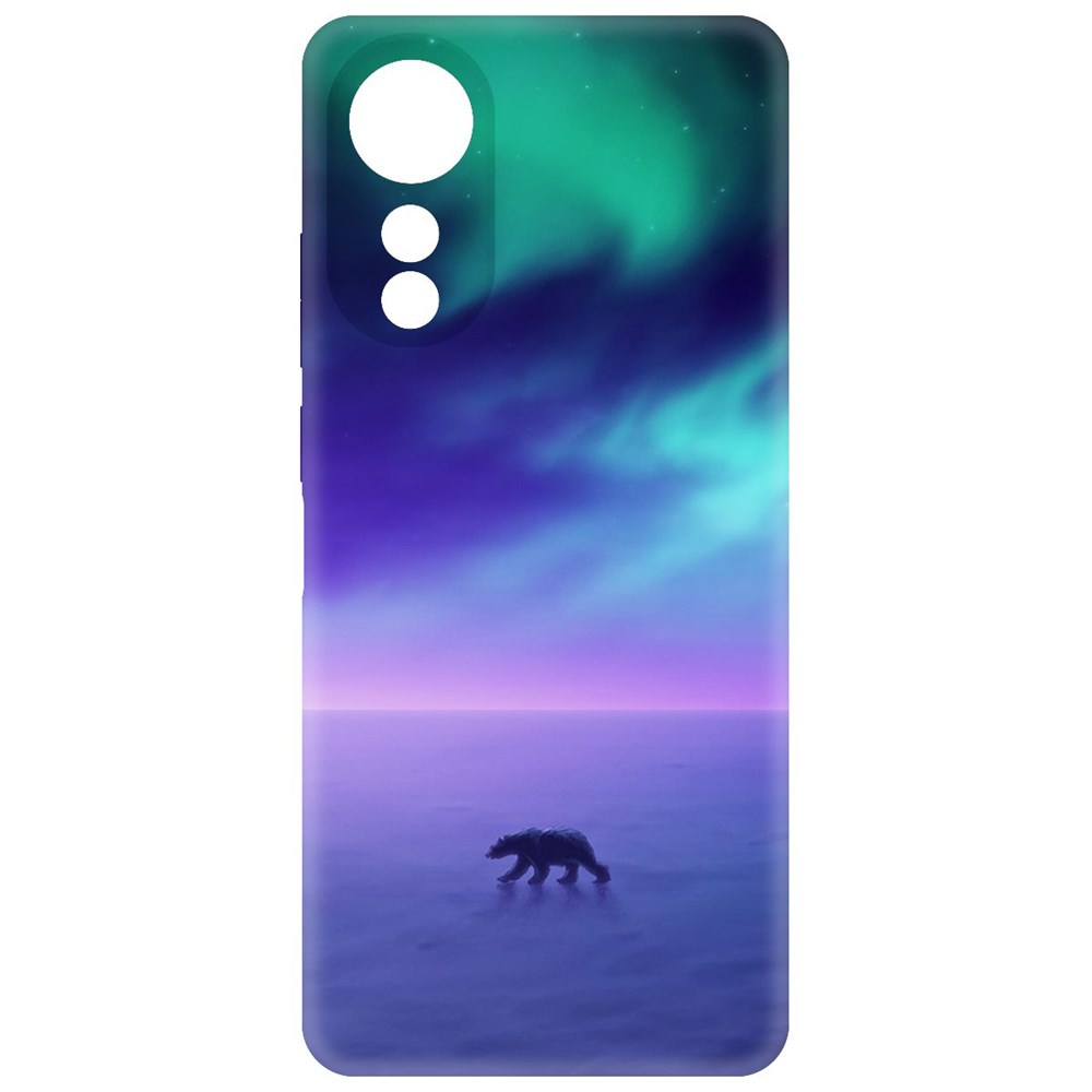 Чехол-накладка Krutoff Soft Case Северное Сияние для Oppo A78 4G черный