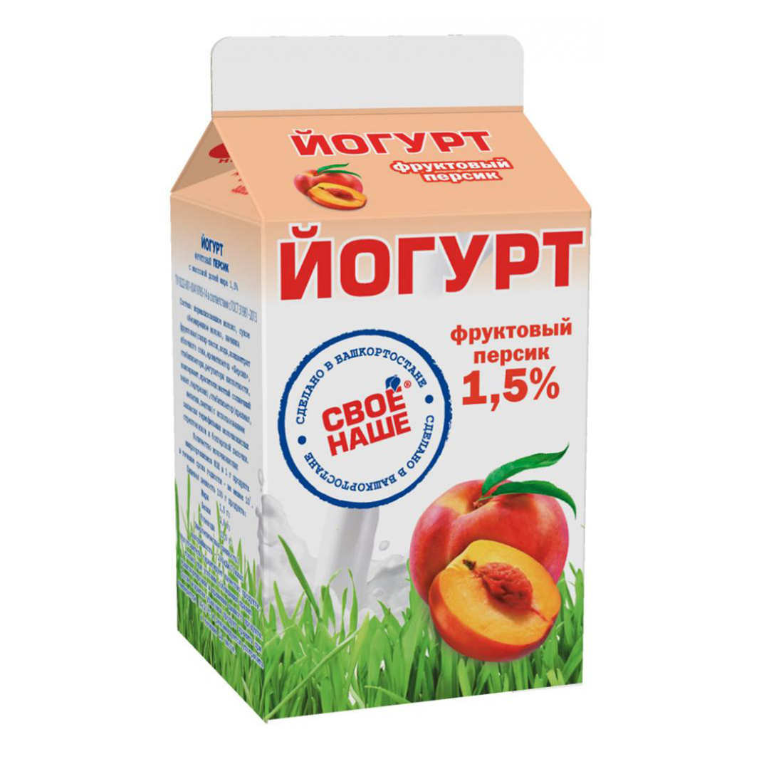 

Питьевой йогурт Свое Наше персик 1,5% БЗМЖ 500 г