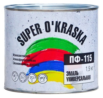 фото Эмаль super okraska пф-115 серый 1,9кг