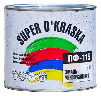 фото Эмаль super okraska пф-115 черный 1,9кг