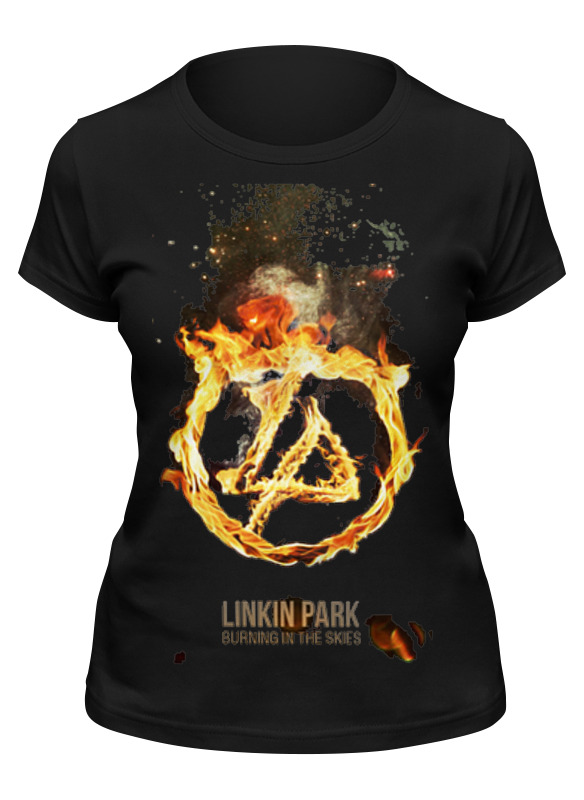 

Футболка женская Printio Linkin park - burning in the skies черная M, Черный, Linkin park - burning in the skies