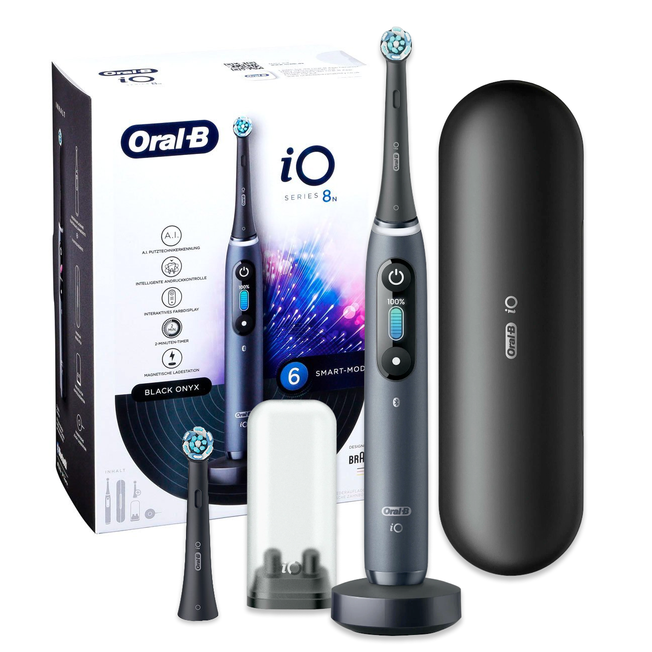 Электрическая зубная щетка Oral-B iO Series 8 Black Onyx черая зубная щетка oral b 3d white отбеливание средней жесткости 0051021049