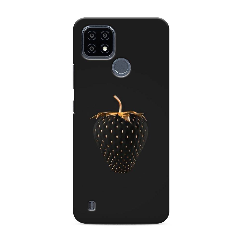 

Пластиковый чехол "Черно-золотая клубника" на Realme C21Y, 256820-7