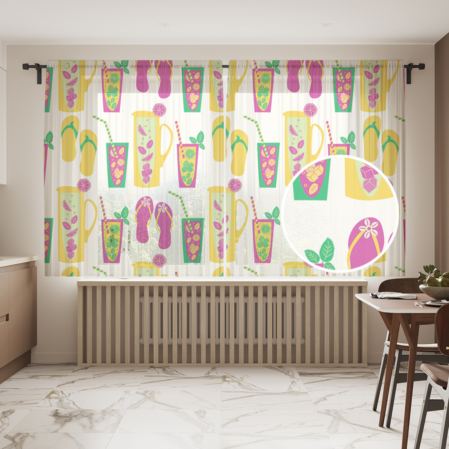 

Шторы и тюль JoyArty Следы краски на поверхности tul_414028_145x180, Лимонад на пляже