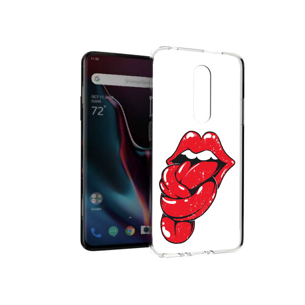 

Чехол MyPads Tocco для OnePlus 7 Pro яркие губы с языком (PT139735.130.705), Прозрачный, Tocco