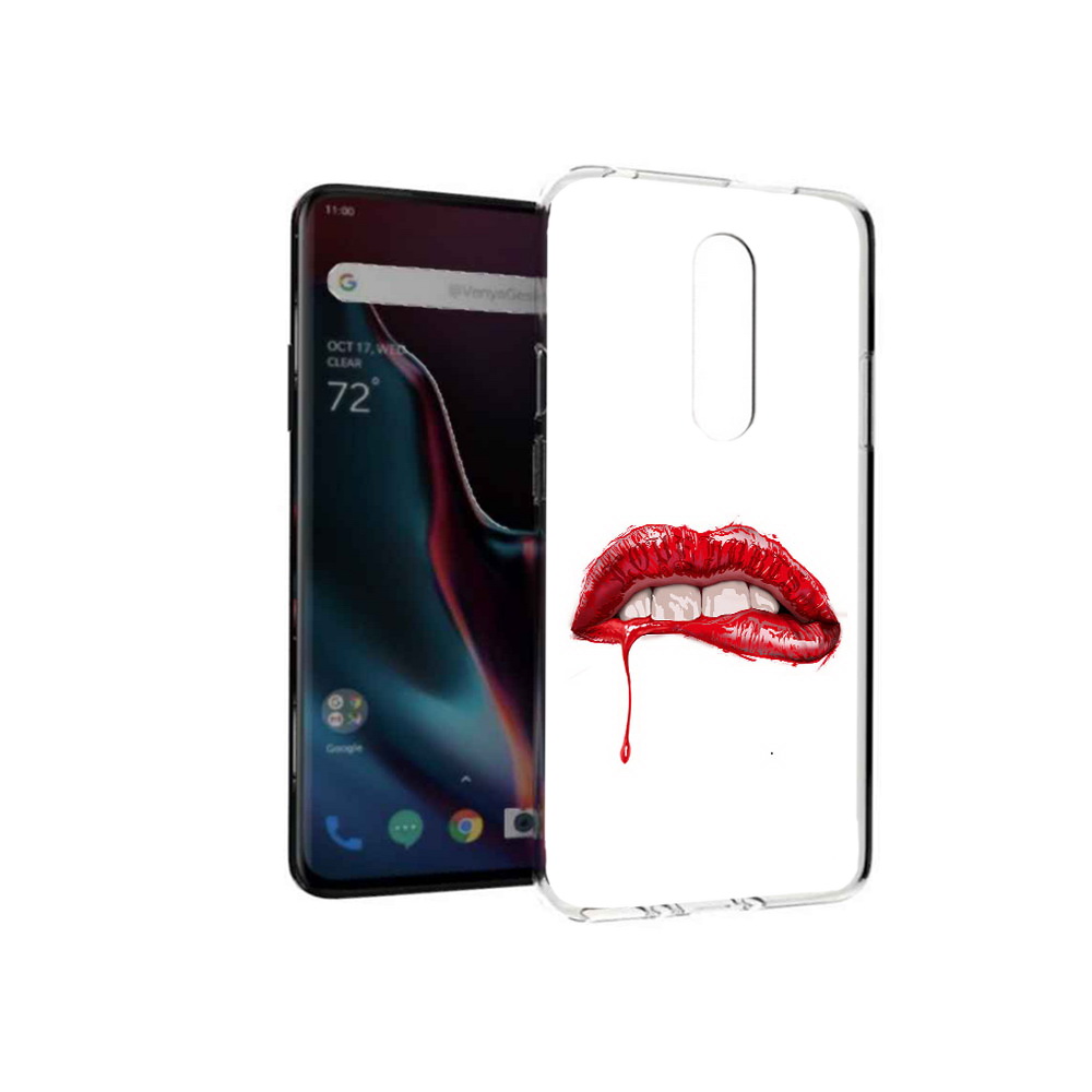 

Чехол MyPads Tocco для OnePlus 7 Pro яркие красные губы (PT139735.130.706), Прозрачный, Tocco