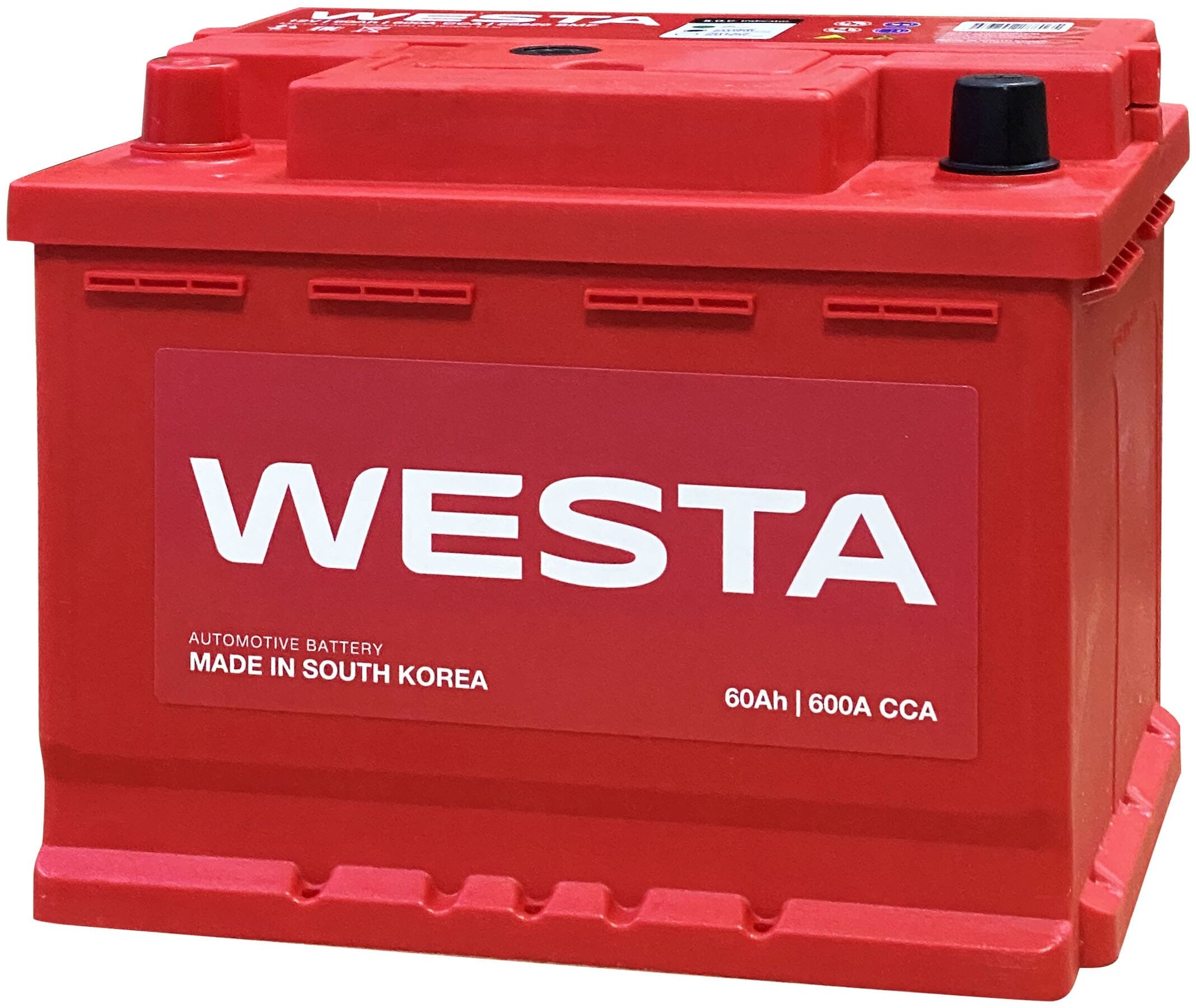 Аккумулятор для автомобиля WESTA Korea 56220 SMF 60 Ач 600 А прямая полярность 8900₽