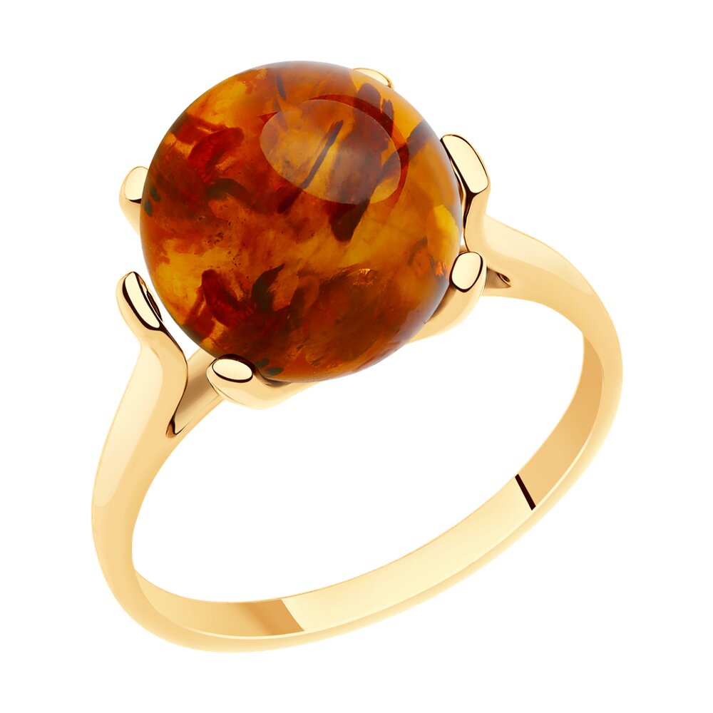 

Кольцо из золота р. 19,5 Diamant 51-310-00767-1, янтарь прессованный, 51-310-00767-1