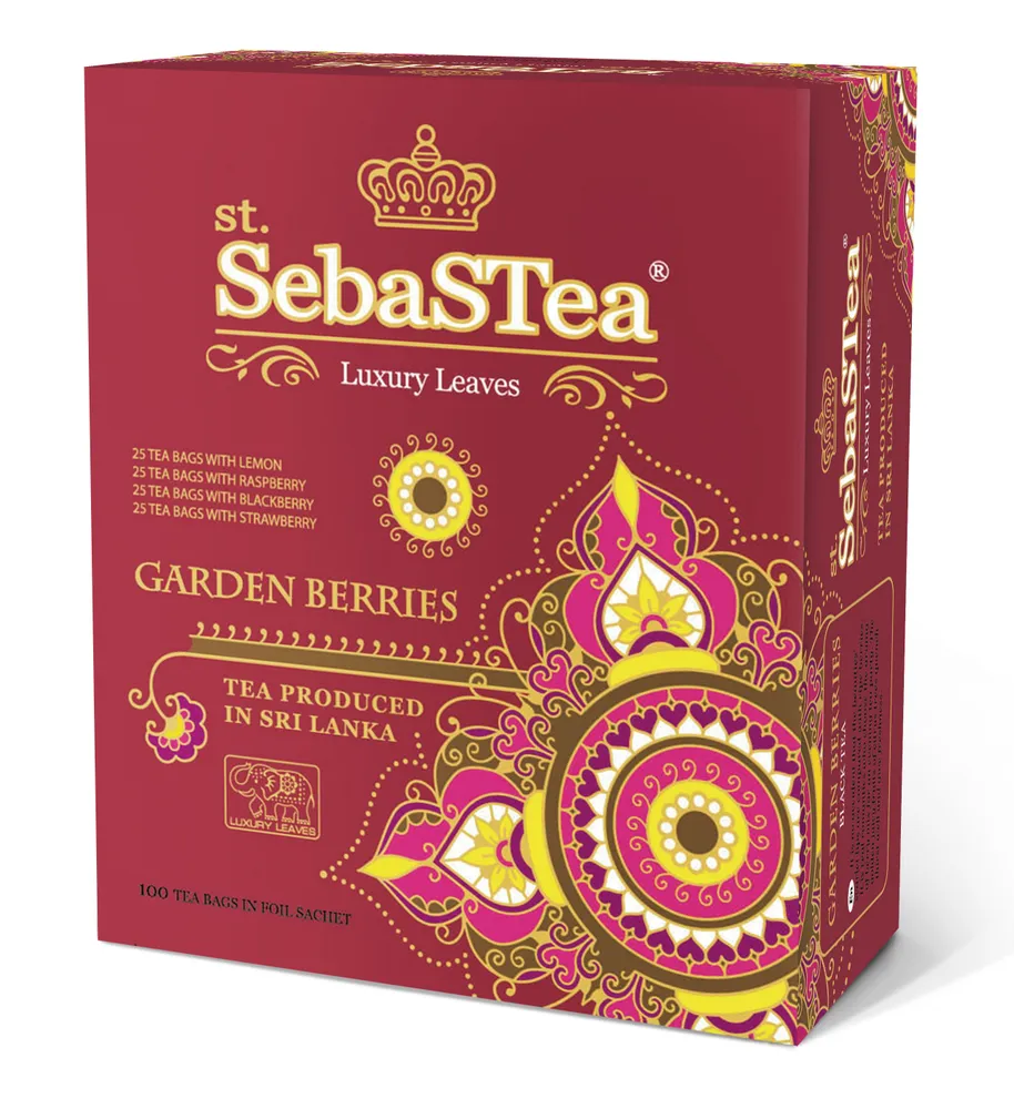 Чай чёрный SebasTea Garden Berries с ароматизатором ягод, 150 г
