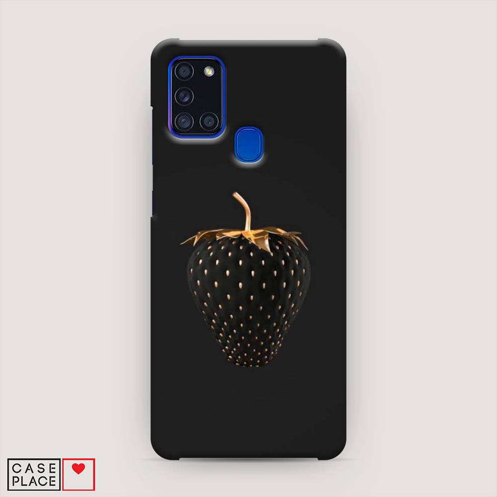 

Пластиковый чехол "Черно-золотая клубника" на Samsung Galaxy A21s, 2100220-7