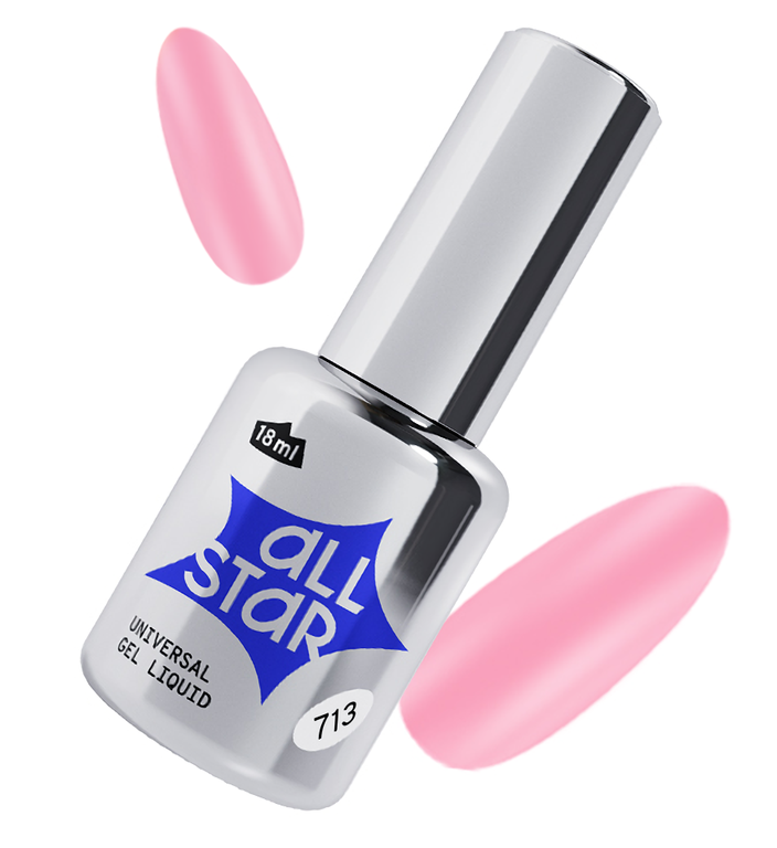 Гель скульптурный низкой вязкости ALL STAR Pink 713 Розовый 18 мл