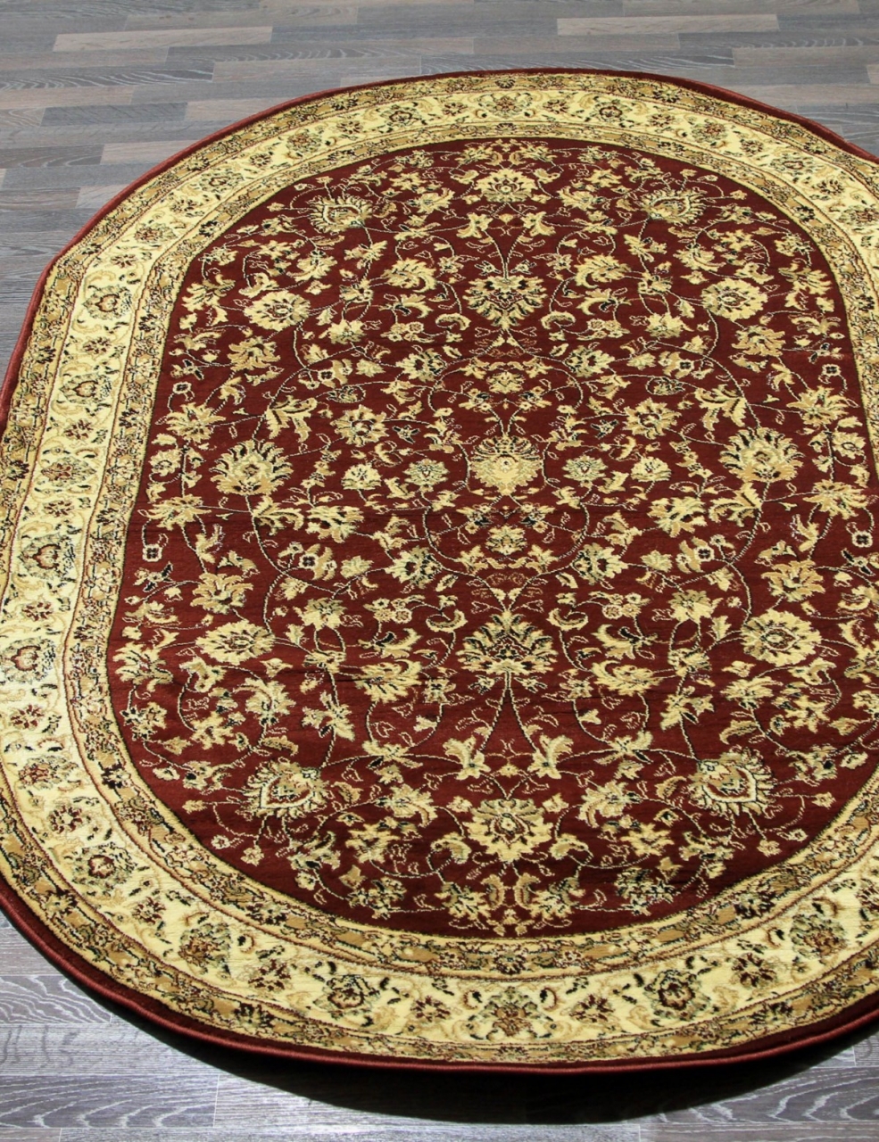 

Ковёр Merinos Izmir 200x450 овальный красный, кремовый 5471