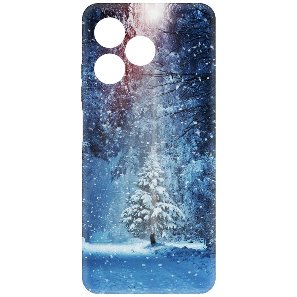 

Чехол-накладка Krutoff Soft Case Лесная ель для Realme C53 черный