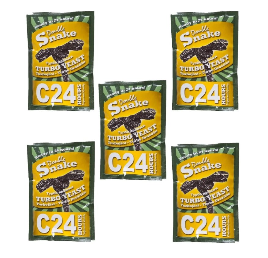 

Дрожжи Double Snake Turbo Yeast C 24 Turbo, 5шт