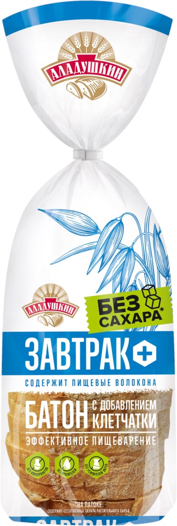 

Батон Аладушкин Завтрак+ пшеничный с клетчаткой в нарезке 350 г