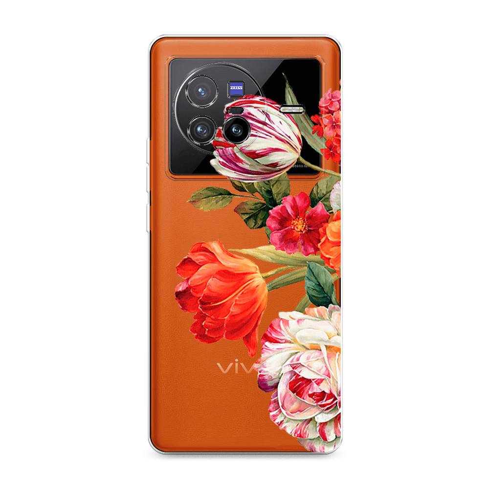 фото Силиконовый чехол "весенний букет" на vivo x80 awog