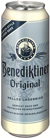 

Пиво Bitburger Braugruppe Benediktiner Original Hell ж/б 5% 0,5 л, Светлое