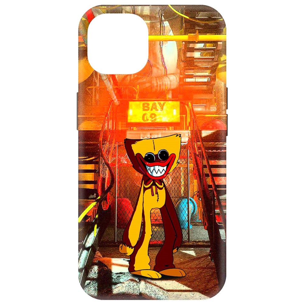 

Чехол-накладка Krutoff Soft Case Хаги Ваги Желтый для iPhone 15 черный