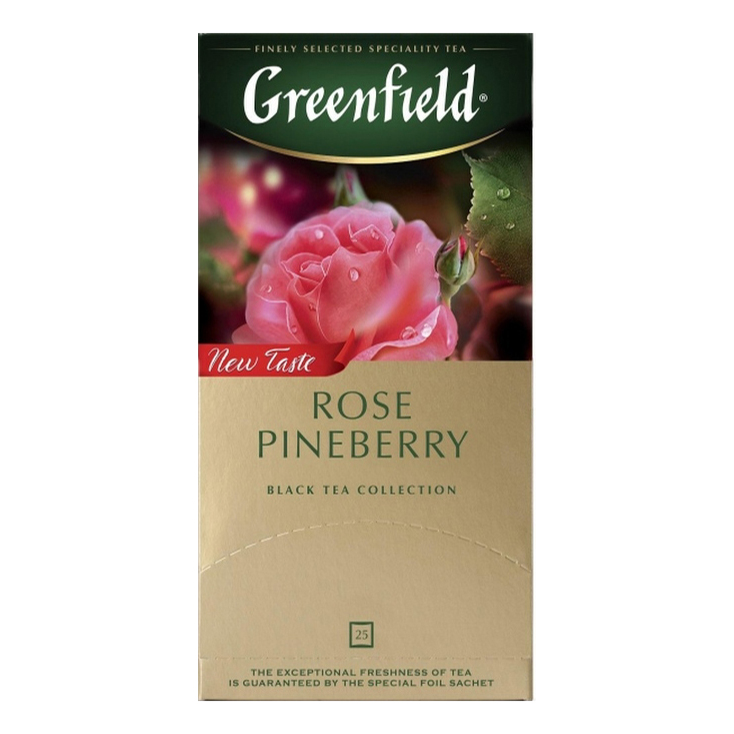 фото Чай черный greenfield rose pineberry в пакетиках 1,5 г х 25 шт