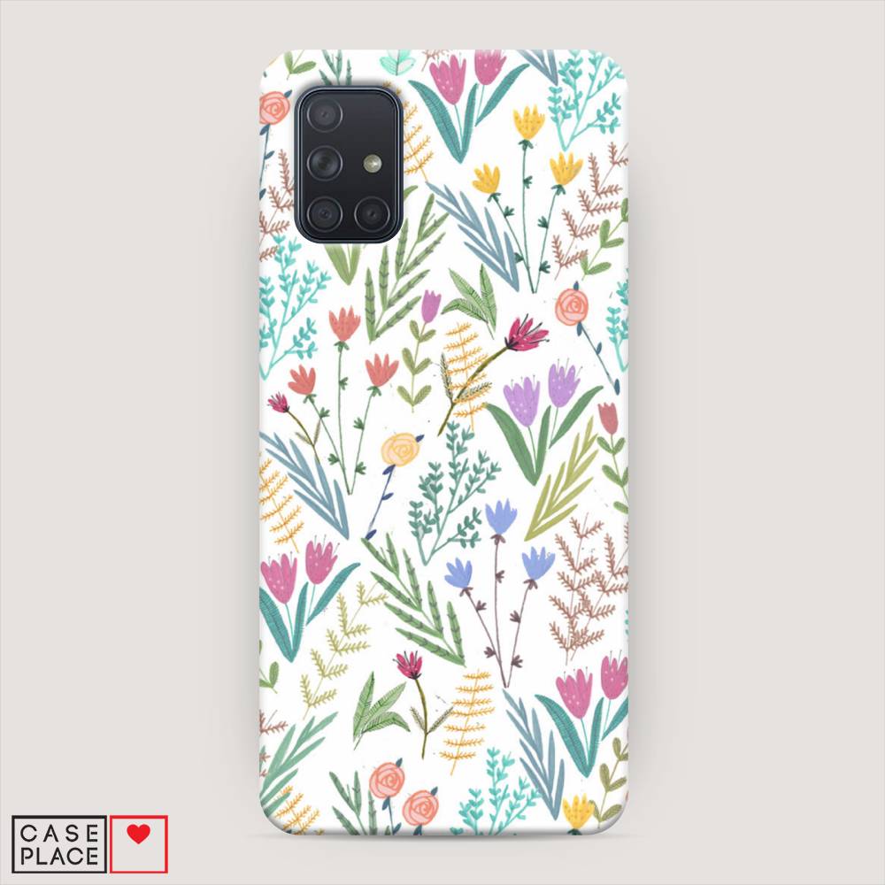 

Пластиковый чехол "Полевые цветы рисунок" на Samsung Galaxy A71, 29020-6