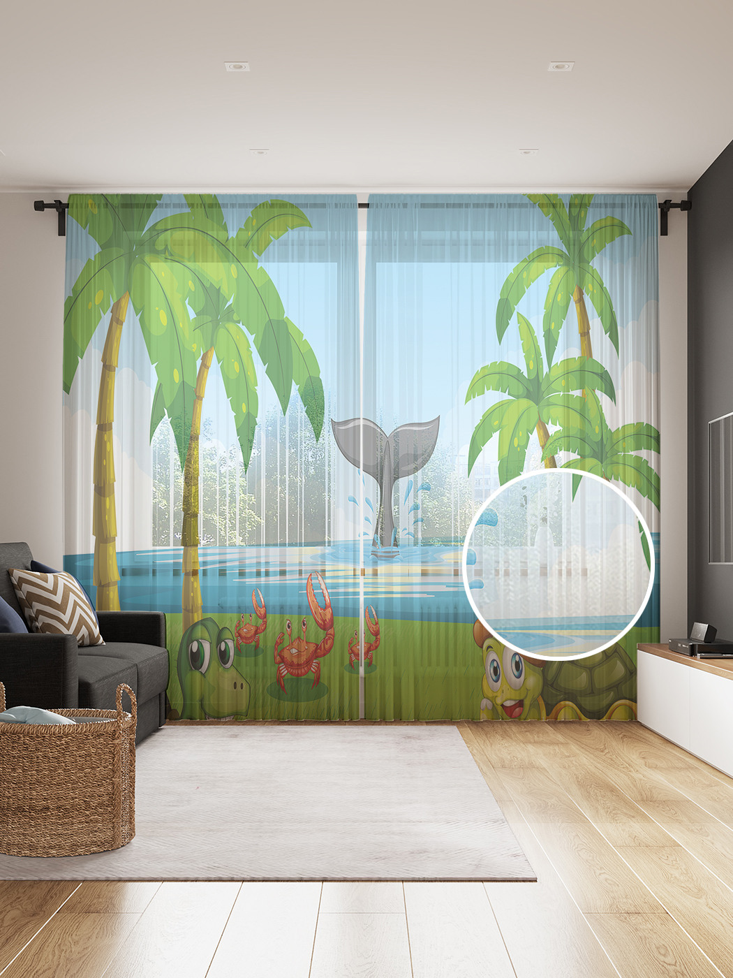 

Фототюль JoyArty "Островной рай", 145x265см (2 полотна со шторной лентой + 50 крючков), Островной рай