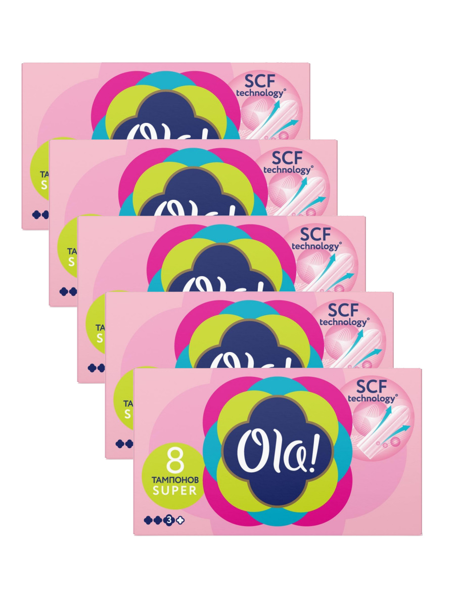 

Тампоны женские гигиенические OLA! SUPER Шелковистая поверхность 8 шт/упак.х 5 упак., Комплект Тампоны женские гигиенические OLA! SUPER Шелковистая поверхность 8 шт/упак.х 5 упак.