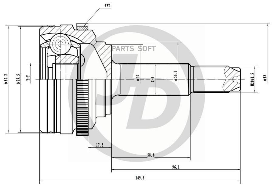 

Шрус Внешний Abs Just Drive арт. JCT0223A