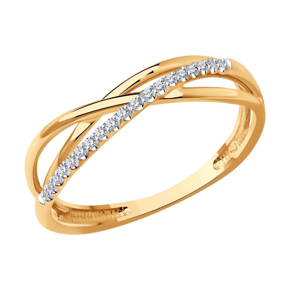 

Кольцо из красного золота р. 18 Diamant 51-210-01896-1, бриллиант, 51-210-01896-1