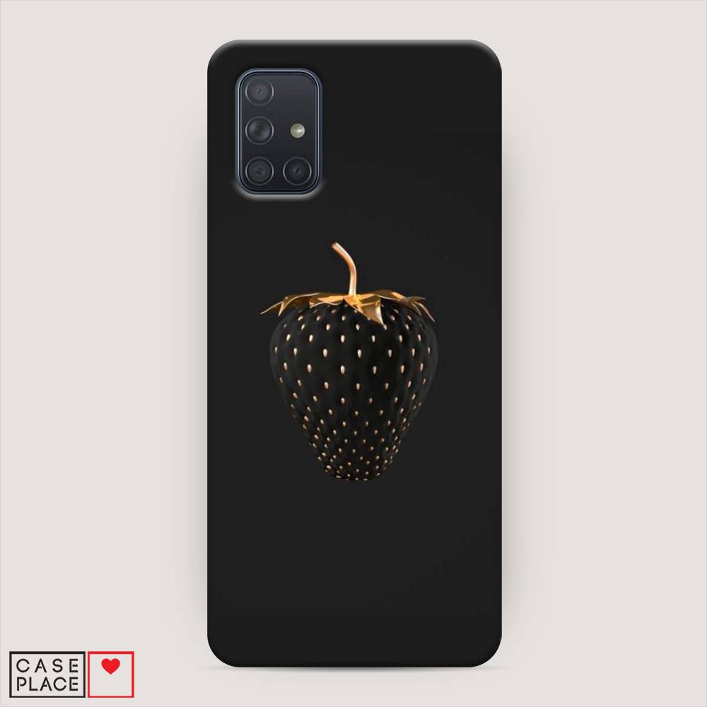 

Пластиковый чехол "Черно-золотая клубника" на Samsung Galaxy A71, 29020-7