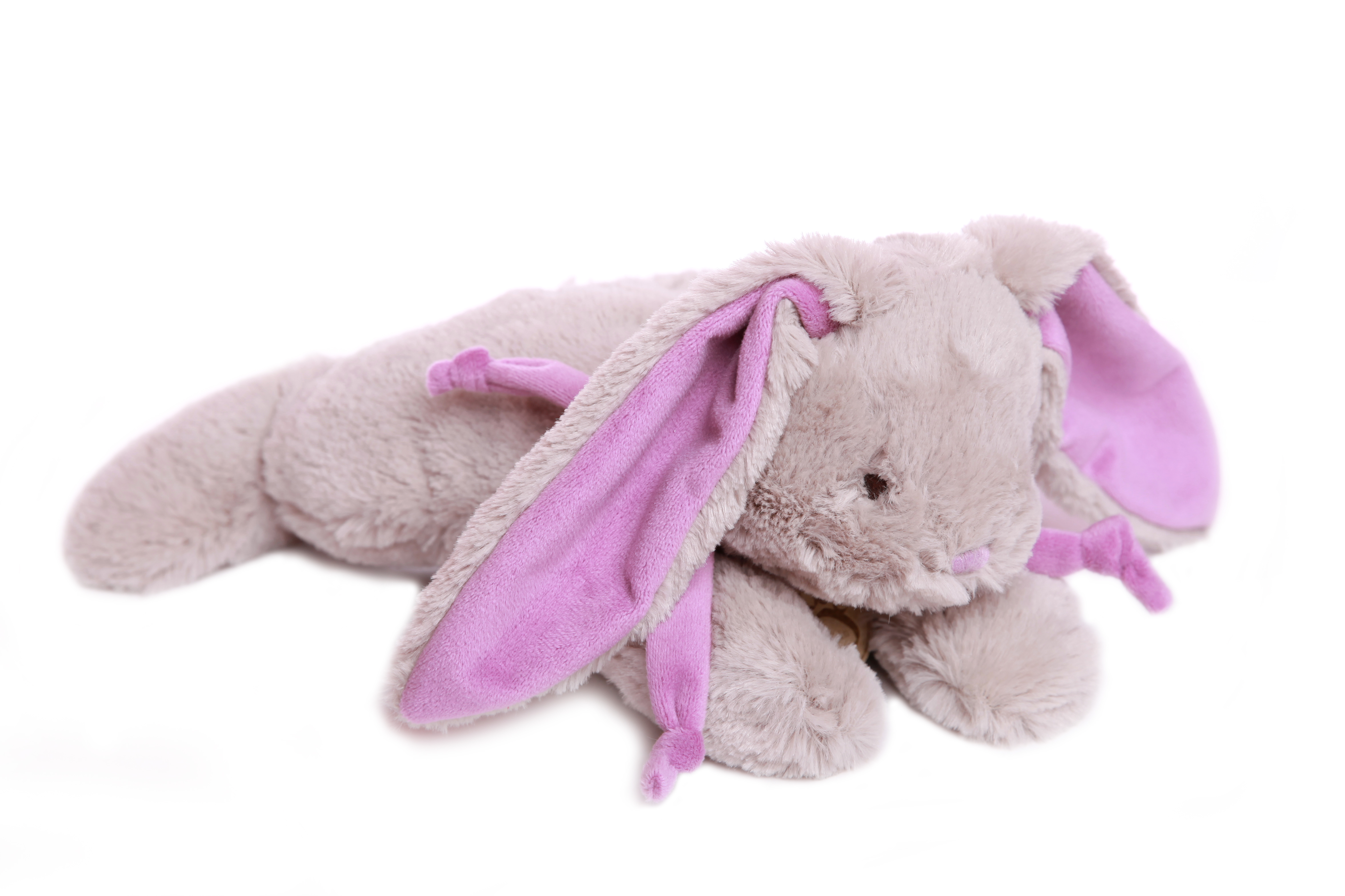 фото Мягкая игрушка lapkin кролик 30 см серый/фиолетовый