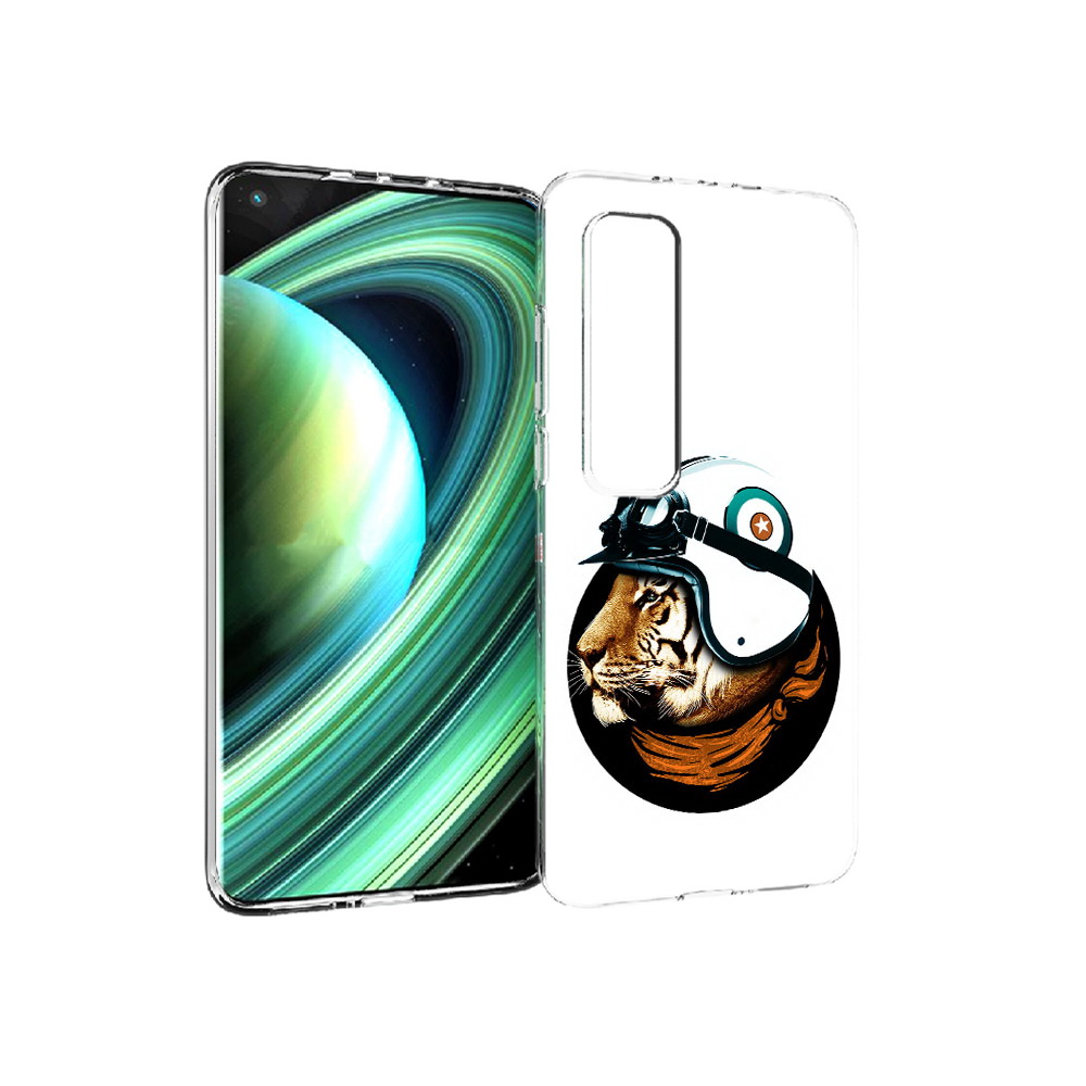 

Чехол MyPads Tocco для Xiaomi Mi 10 Ultra Тигр в шлеме (PT156404.264.171), Прозрачный, Tocco