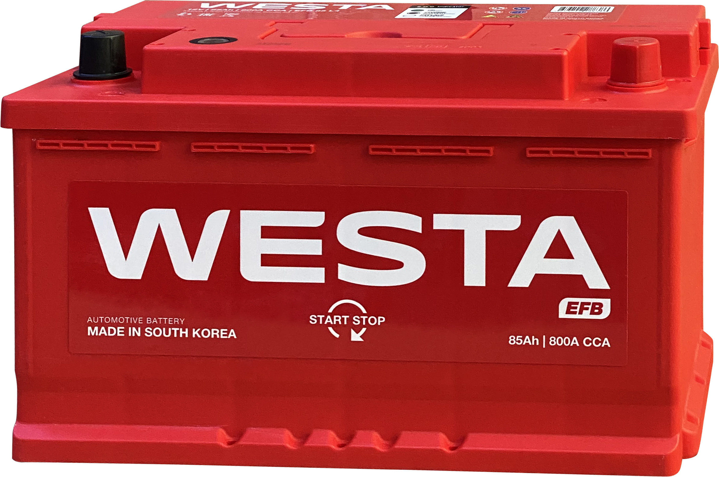 Аккумулятор для автомобиля WESTA Korea (EFB 85 L4) 85 Ач 800 А обратная полярность