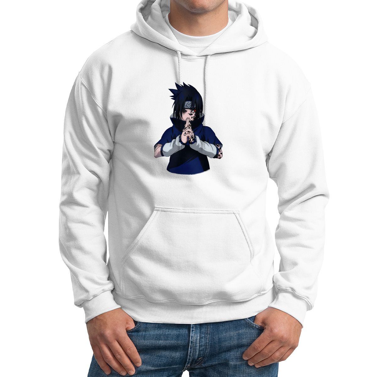 

Худи унисекс CoolPodarok Аниме (мальчик в синей одежде и черными волосами) белое 58 RU, Белый, 8M041264