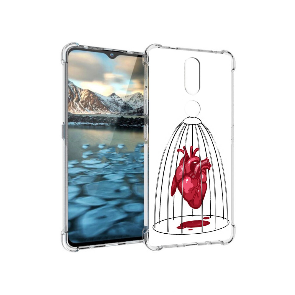 

Чехол MyPads Tocco для Nokia 2.4 сердце в клетке (PT227049.107.597), Прозрачный, Tocco