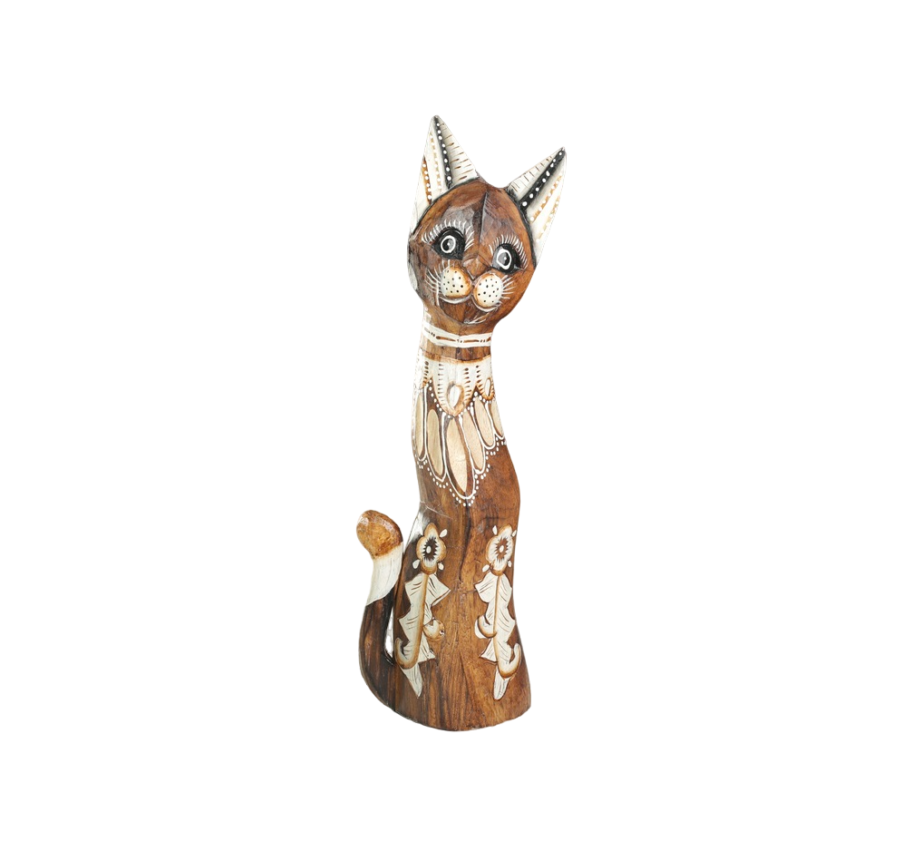 

Сувенир дерево "Кошка с цветами" 5,5х11х40 см Sima-Land, Коричневый