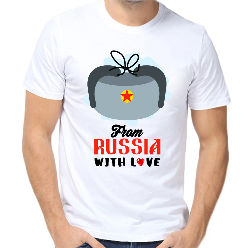 

Футболка мужская белая 52 р-р с надписью Россия from Russia with love 3, Белый, fm_from_russia_with_love_1