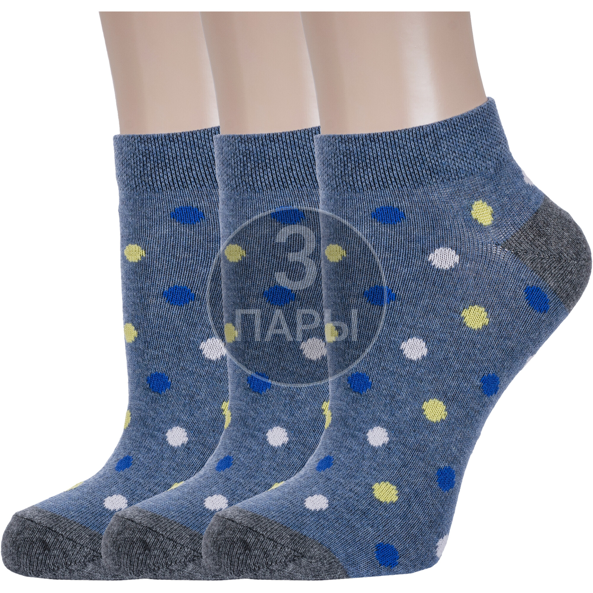 Комплект носков женских Борисоглебский трикотаж 3-6С741 синих 23-25