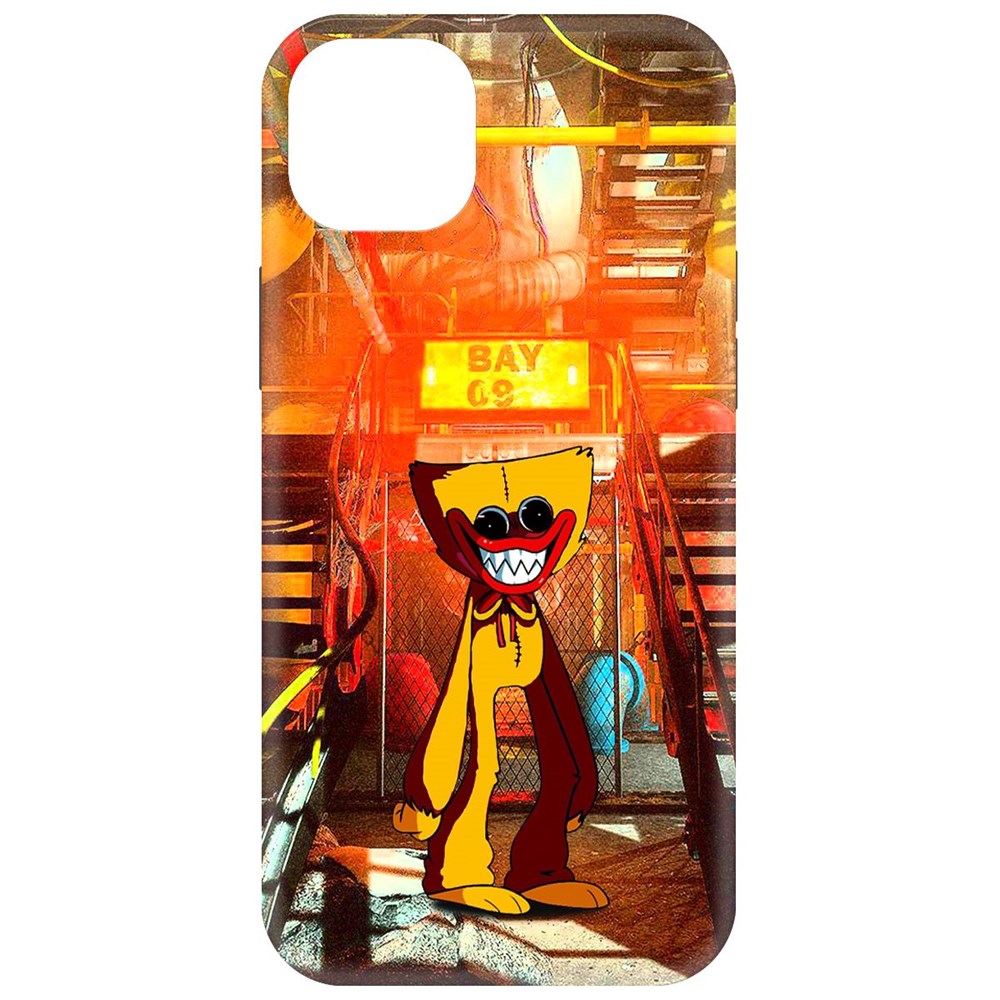 

Чехол-накладка Krutoff Soft Case Хаги Ваги Желтый для iPhone 15 Plus черный