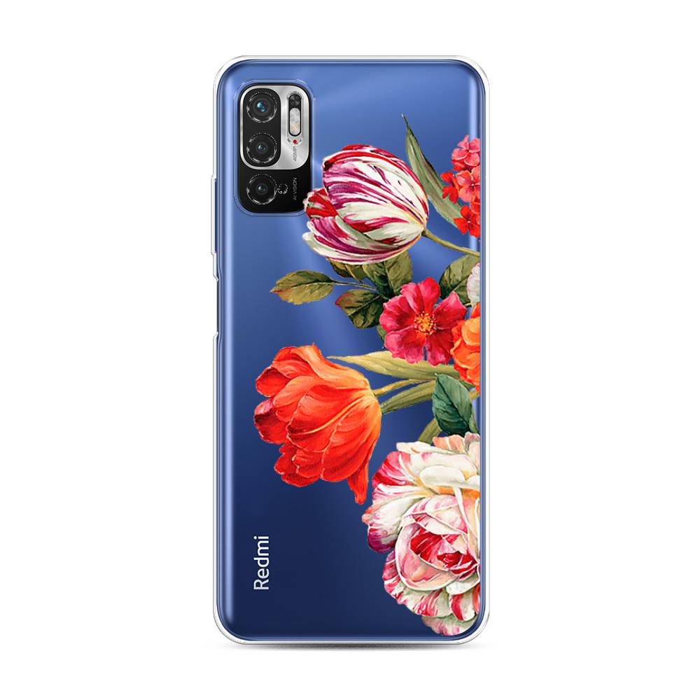 фото Силиконовый чехол "весенний букет" на xiaomi redmi note 10t awog